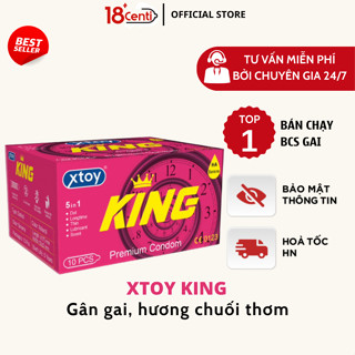 Hộp 10 Bao cao su XTOY gân gai, nhiều gel, kéo dài thời gian, dưỡng chất Hyaluronic Acid làm se khít