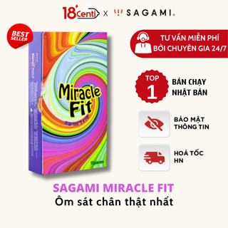  Bao cao su Sagami Miracle Fit siêu mỏng kiểu dáng 3D ôm khít size nhỏ 49mm 