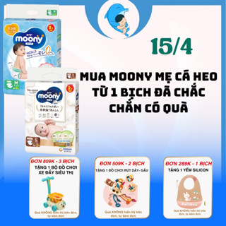 Tã/Bỉm Moony natural quần, dán đủ size NB62/S58/M46/L38/L36/XL32 cho bé 0-22kg MECAHEO