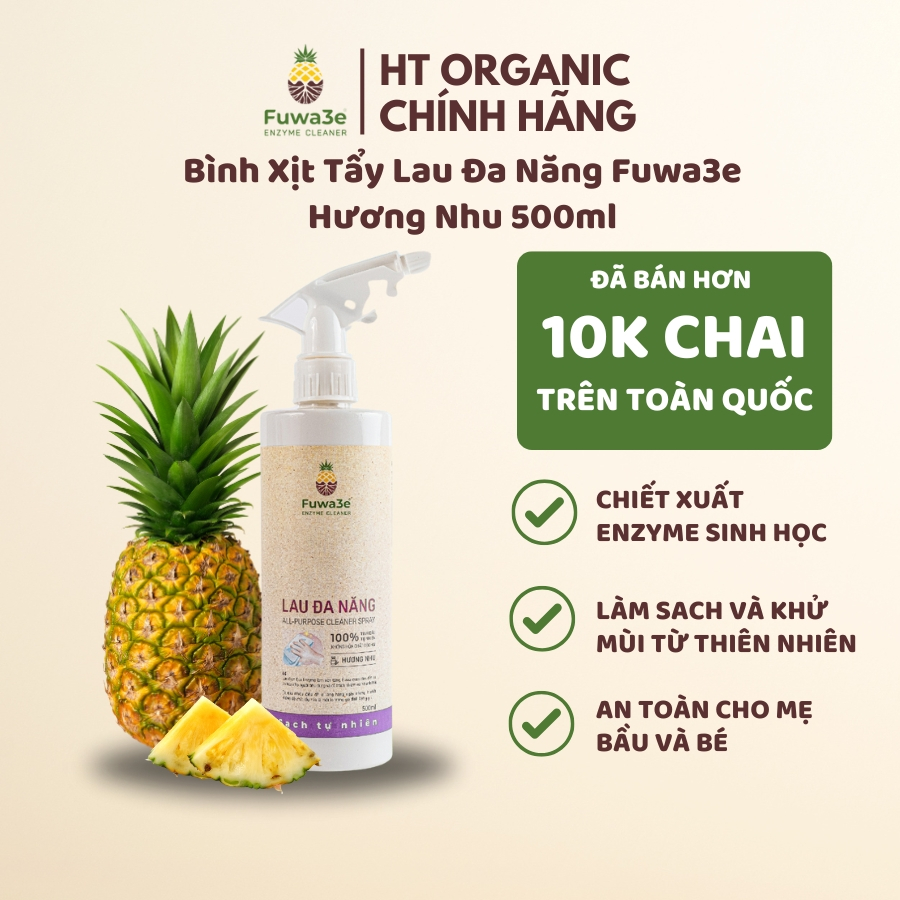 Bình xịt tẩy lau đa năng Fuwa3e hương nhu 500ml lau kính lau bếp và nhiều bề mặt