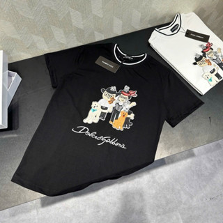 Áo phông nam nữ Premium Cotton PB thêu sticker hình family Đôn Chề dắt cún đi dạo sọc cổ boy phố AP618P