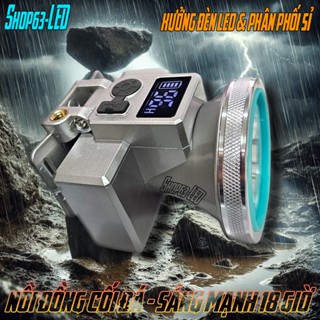 Đèn đội đầu pin trâu sáng mạnh 18 giờ 503 chóa 6cm kín nước, led lase (hộp nhựa, dây đeo, cáp sạc)