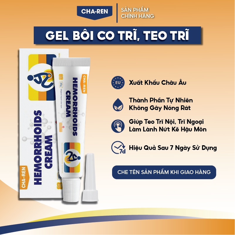 Kem Bôi Trĩ Nội Ngoại Hỗn Hợp CHA-REN Hàng Xuất Khẩu Châu Âu (EU) Giúp Co Trĩ Giảm Đau Rát Hậu Môn