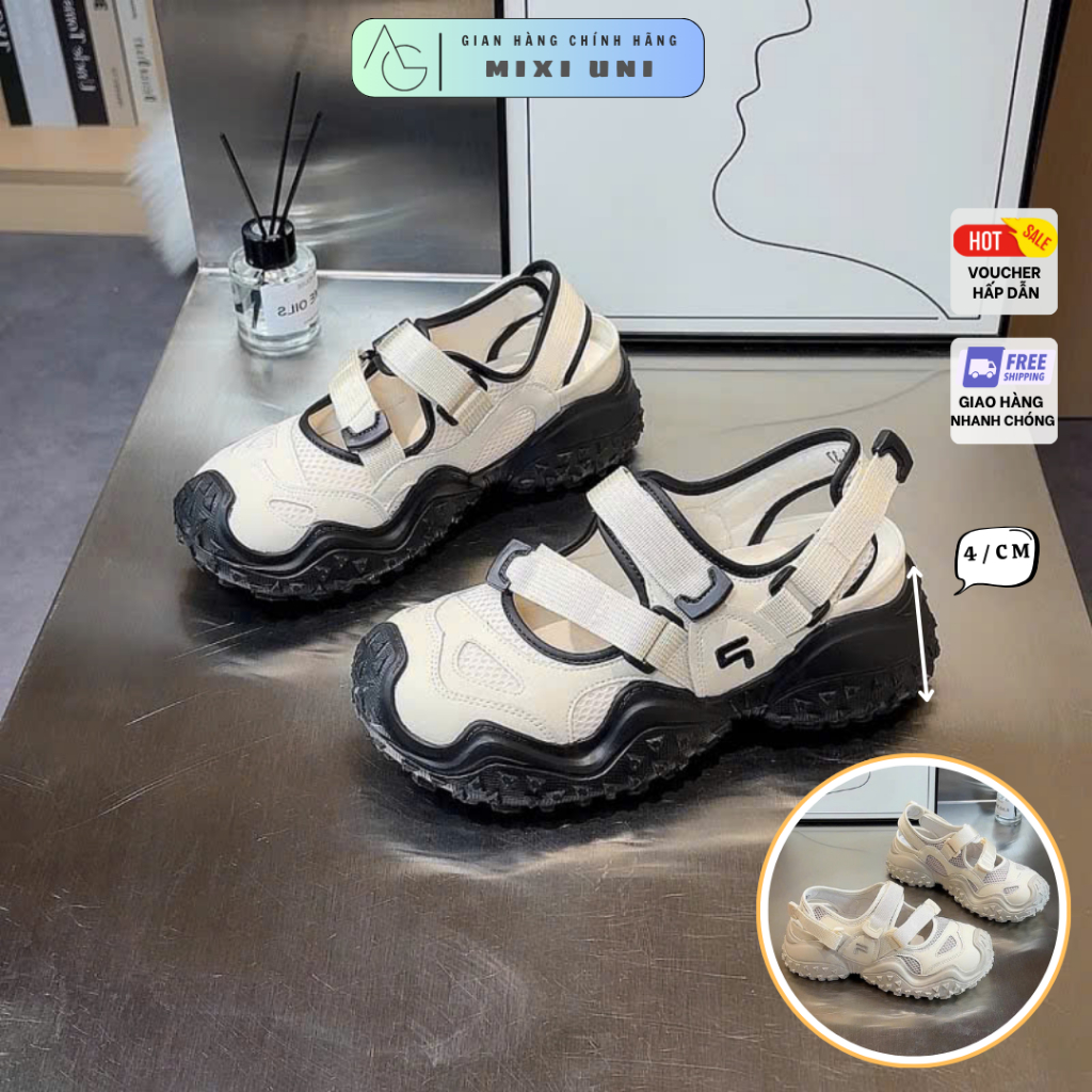 Dép sandal nữ xấu xí dễ thương Mary Jane, dép thoáng khí la mã đế dày thiết kế mới mùa hè