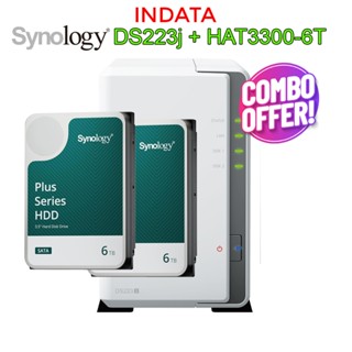   COMBO  Bộ lưu trữ mạng NAS Synology DS223j và ổ cứng Synology HAT3300-6T 6TB hàng chính hãng 