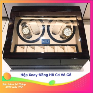  Hộp Lắc Đồng Hồ Cơ Vỏ Gỗ - 4 Xoay + 6 Cố Định  BH 2 NĂM  