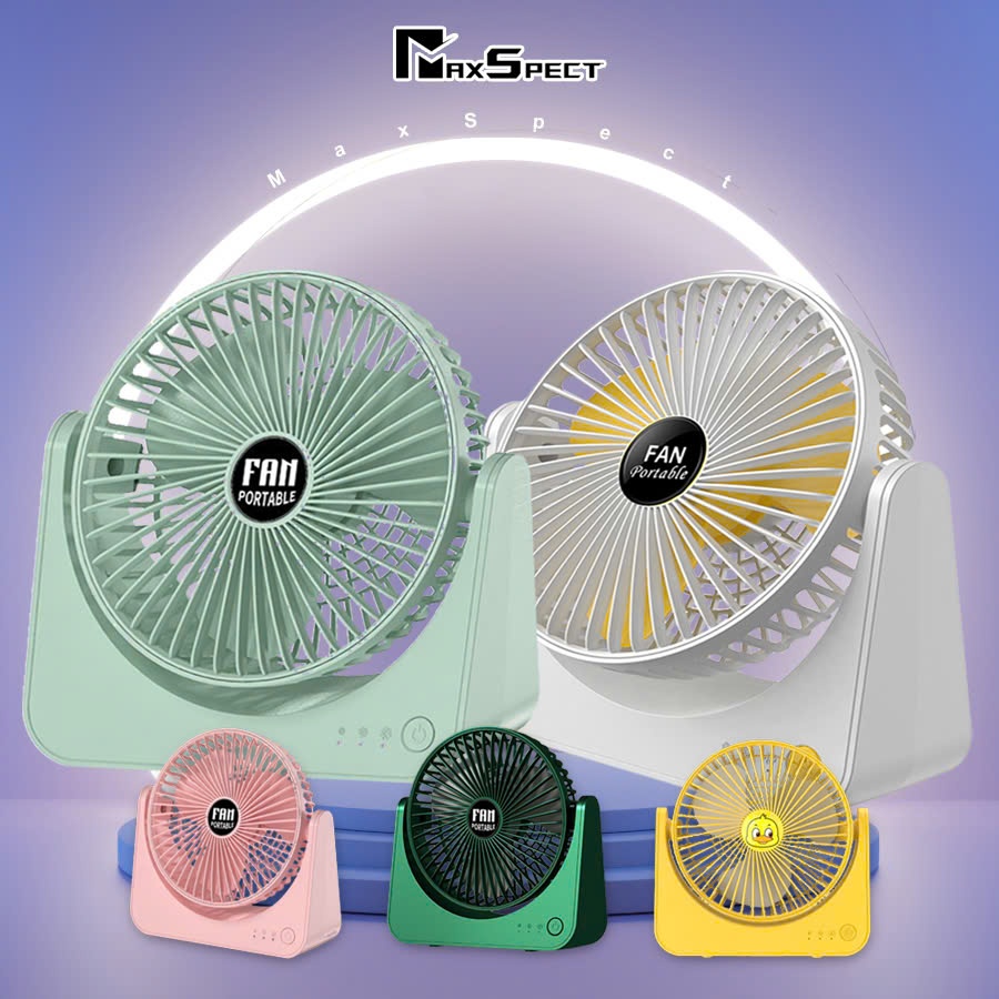 Quạt tích điện cao cấp MaxSpect xoay 270 độ  động cơ chất lượng cao Bao Hanh 12T QT60