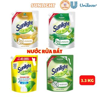Nước rửa chén Sunlight Thiên Nhiên Với 100% Hoạt Chất Làm Sạch Gốc Thực Vật, An Toàn Cho Trẻ, Túi