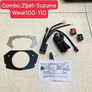  Pat gắn đèn bi cầu led cho xe Wave pha Zipat suruma 
