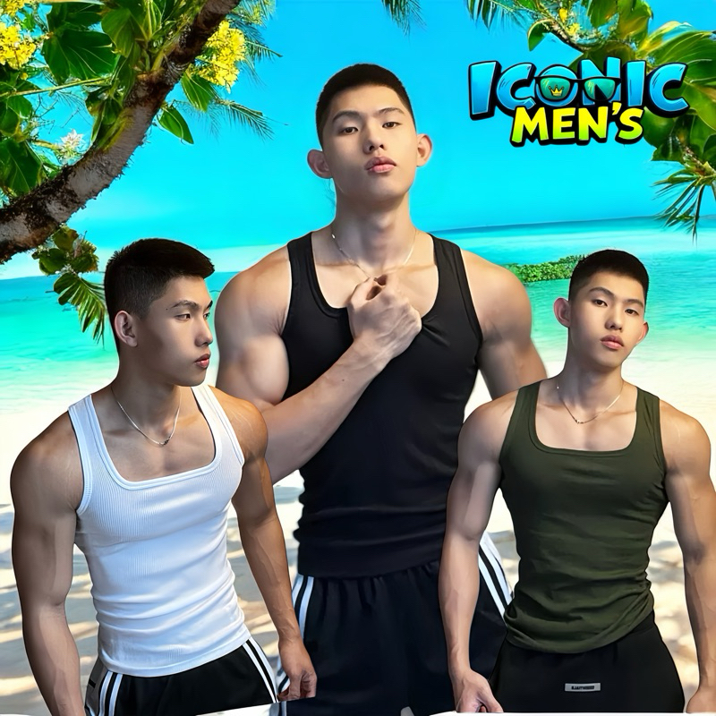 Áo ba lỗ nam cổ vuông thun gân form body [Mã 14]