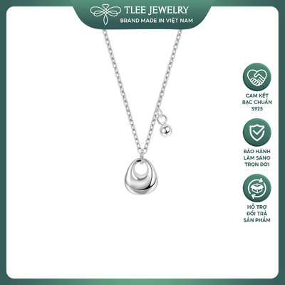Dây chuyền bạc nữ TLEE dáng xích treo charm giọt nước đơn giản, thanh lịch LEE JEWELRY D0394