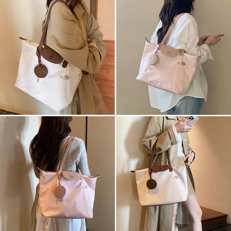 (Sẵn-hoả tốc) Túi tote chio2nd vải dù kèm charm ví phong cách thanh lịch hàn quốc | BigBuy360 - bigbuy360.vn