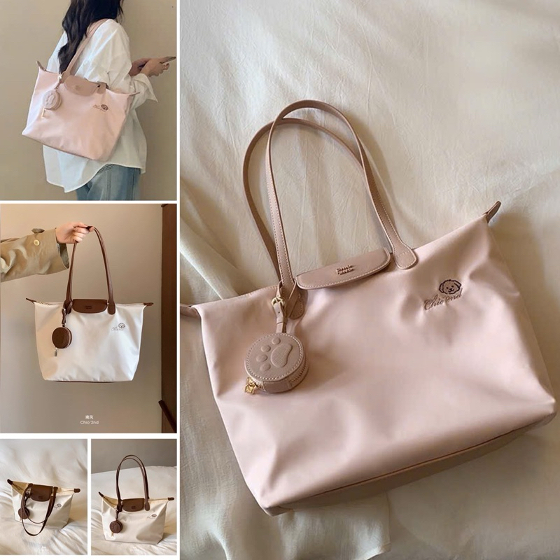 (Sẵn-hoả tốc) Túi tote chio2nd vải dù kèm charm ví phong cách thanh lịch hàn quốc | BigBuy360 - bigbuy360.vn
