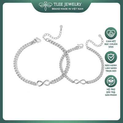 Lắc tay bạc TLEE lắc đôi vô cực như ý nguyện dây xích dày dặn TLEE JEWELYR LT0413