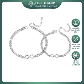 Lắc tay bạc TLEE lắc đôi vô cực như ý nguyện dây xích dày dặn TLEE JEWELYR LT0413 
