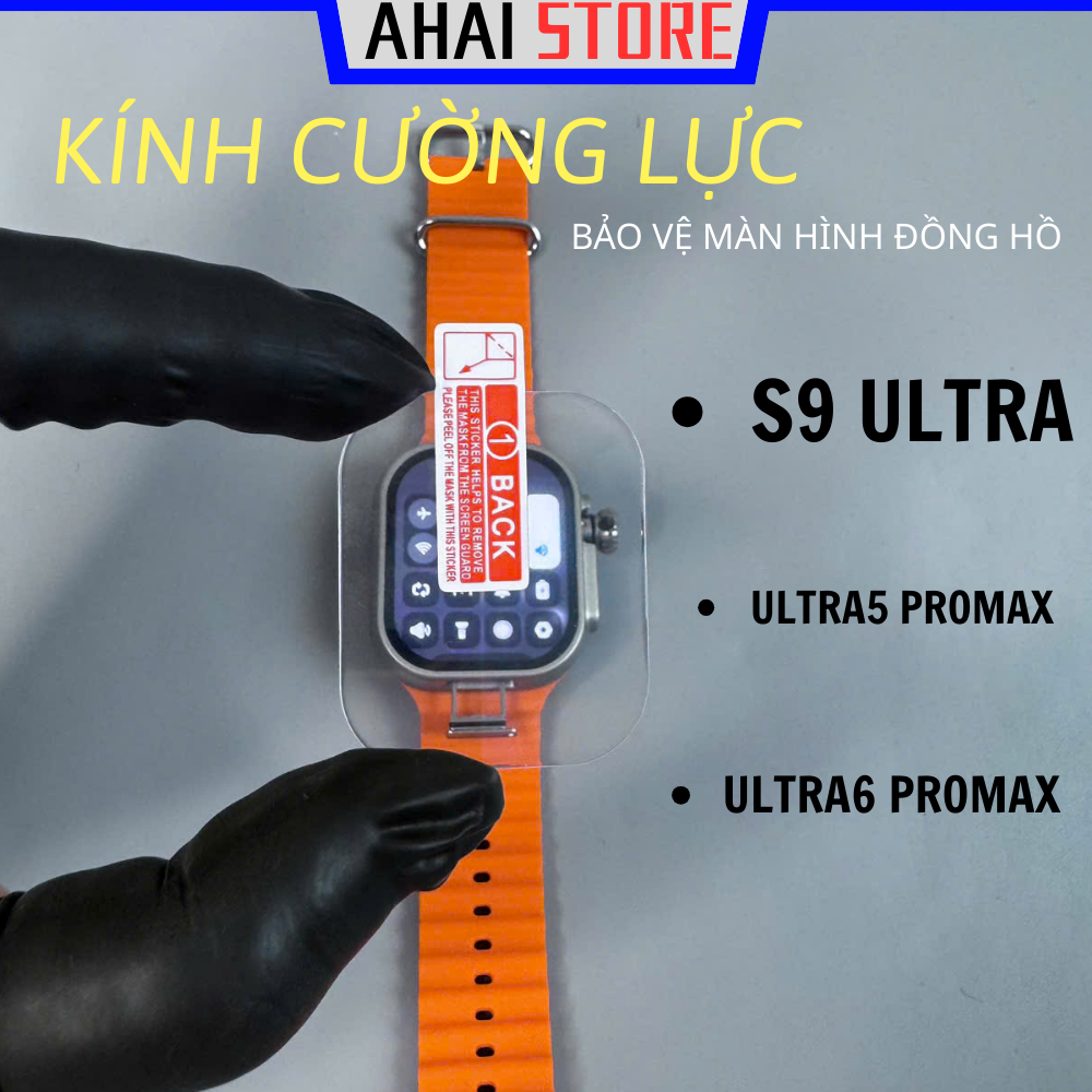 Kính cường lực đồng hồ S9 ULTRA, ULTRA5, ULTRA6 PROMAX  bảo vệ chống vỡ, chống sước dăm màn hình đồn