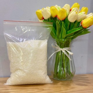  0.5kg sáp ong làm nến thơm son môi nguyên chất dạng hạt màu trắng 