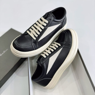  Giày thể thao bigsize nam luxury Rick Owen Leather da đen độn đế tăng chiều cao  sneaker thời trang cao cấp nam 