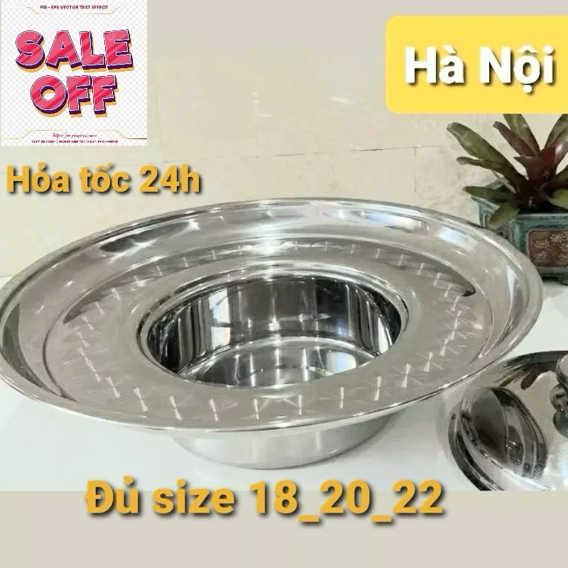 Nồi lẩu nón inox  , lẩu mâm inox , lẩu vành inox 304  thaphafac,Vietcook  đủ size 16,18,20,22 cho bế
