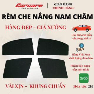 Rèm che nắng ô tô bộ 4 tấm chính hãng Carcare - Rèm nam châm ô tô chuẩn form vừa khít cho xe - Hàng VN chất lượng cao