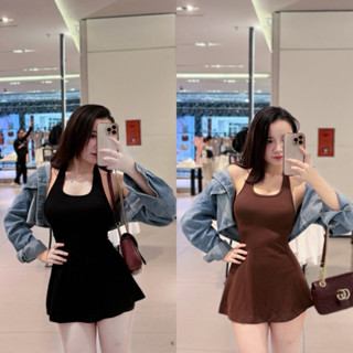 Keebin Dress- Đầm cổ yếm form chữ A siêu tôn dáng (không kèm áo khoác)