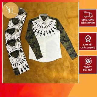  Áo Sơ Mi Nam Dài Tay Tia Sét Phối Tay Rằn Ri.Chất Cotton Lụa Không Nhăn Chuẩn Form Thời Trang Nam Boy Phố 