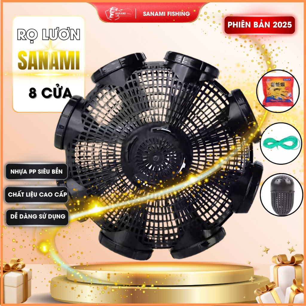 Lồng Rọ Bẫy Lươn, Tôm, Cá 8 Cửa Nhựa PP Thái Lan  Bẫy Tôm, Cua, Cá, Lươn, Trạch LU07