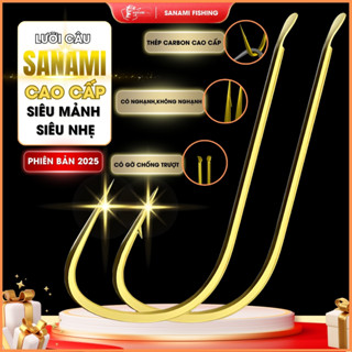 Bộ 50-100 Lưỡi Câu Cá Chuyên Dụng Chất Liệu Thép Carbon Màu Vàng LC13 - Sanami Fishing