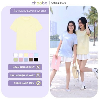 Áo phông nữ Summie Choobe thun form regular T-shirt basic cổ tròn cotton cao cấp thoải mái A123