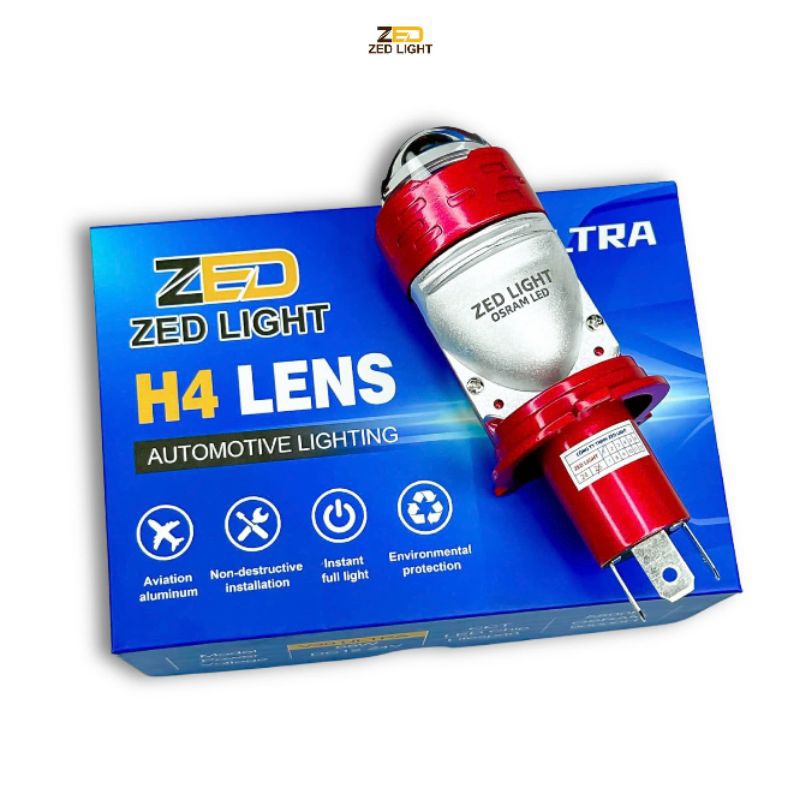 Led Pha V30 Ultra Zlight Chân H4 - 55W - Chân H4 - Lắp Ô Tô Xe Máy Điện 12-24v - Phụ Tùng