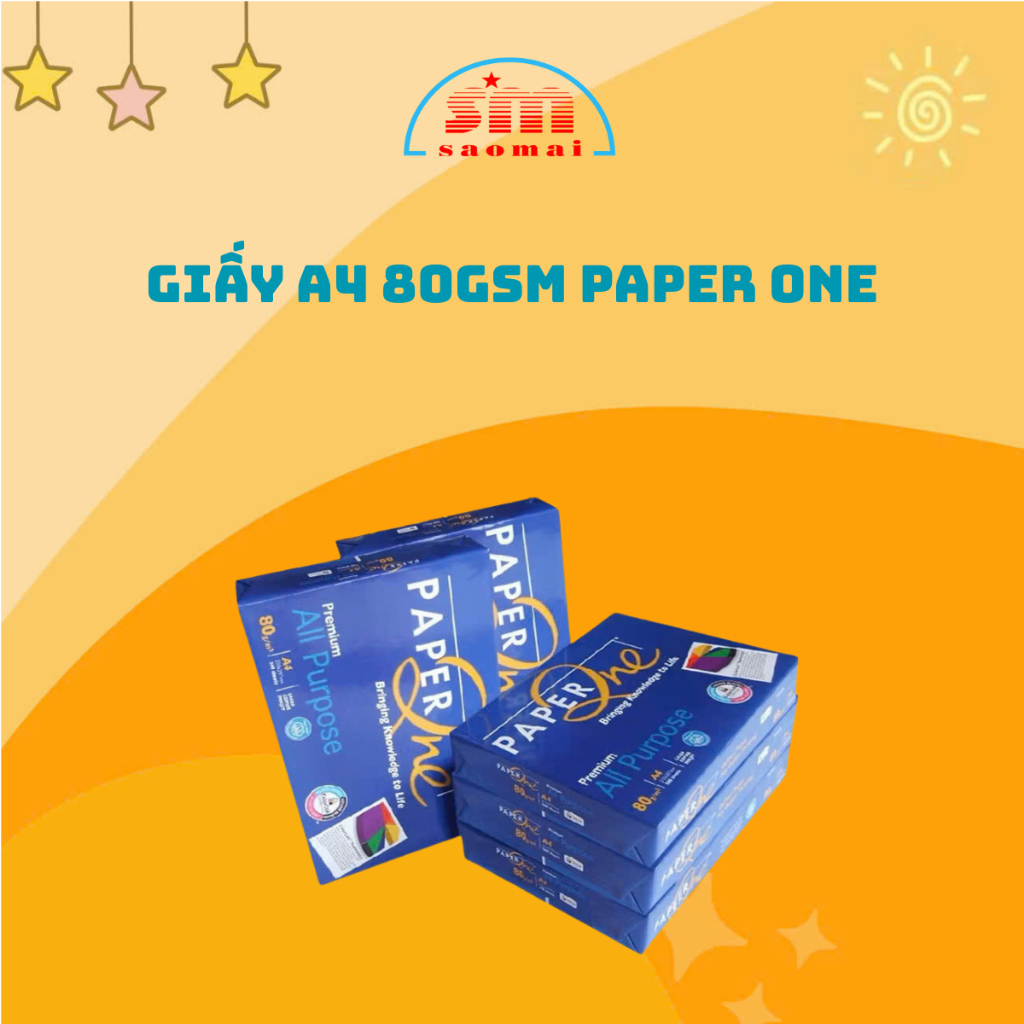 Giấy A4 80gsm Paper One Văn Phòng Phẩm Sao Mai V1010053
