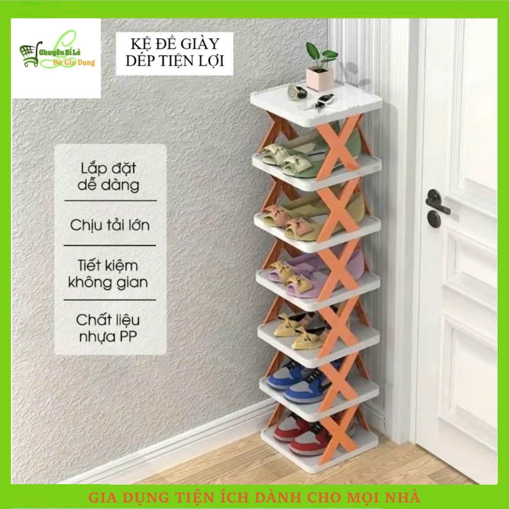 Kệ Để Giày Dép Chữ X Thông Minh Có Thể Tháo Lắp Gấp Gọn, Kệ Nhựa 5 Tầng Cao Cấp Để Đồ Đa Năng Thông Minh Tiện Dụng