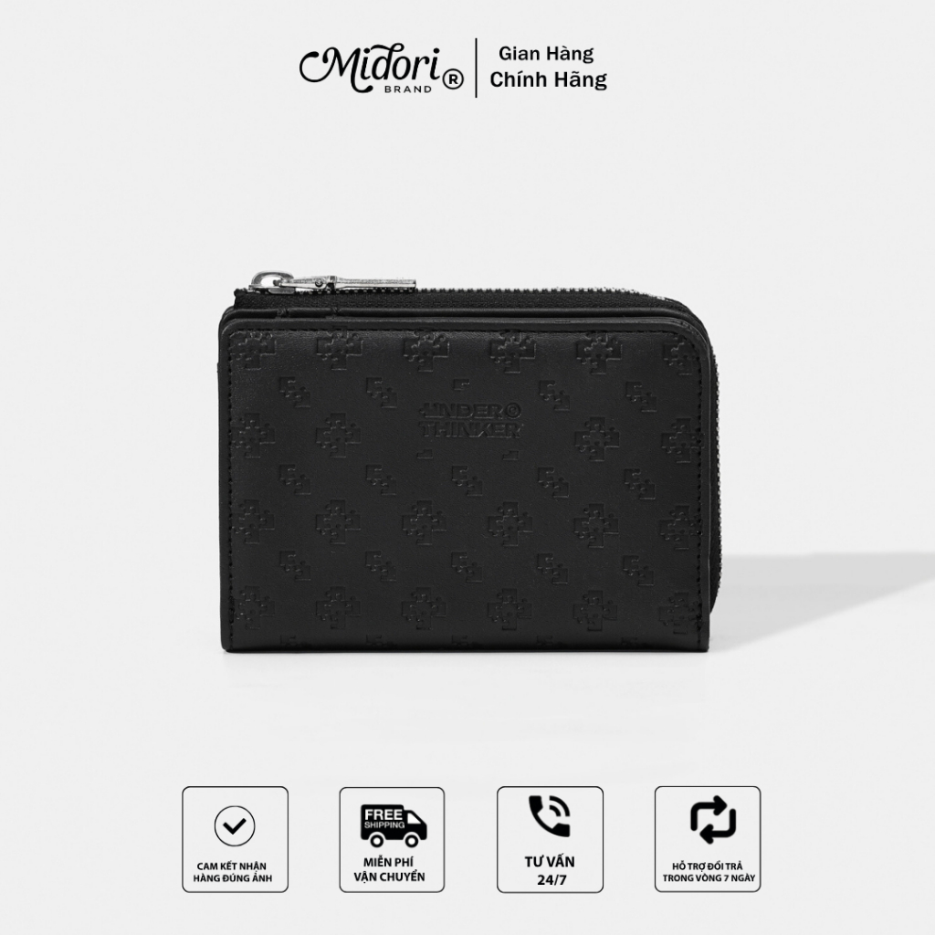 Ví Da PU Nam Nữ RONAN Cầm Tay Unisex Dập Chìm Monogram Trượt Nước Nhiều Ngăn Đựng Tiền Thẻ M STUDIO