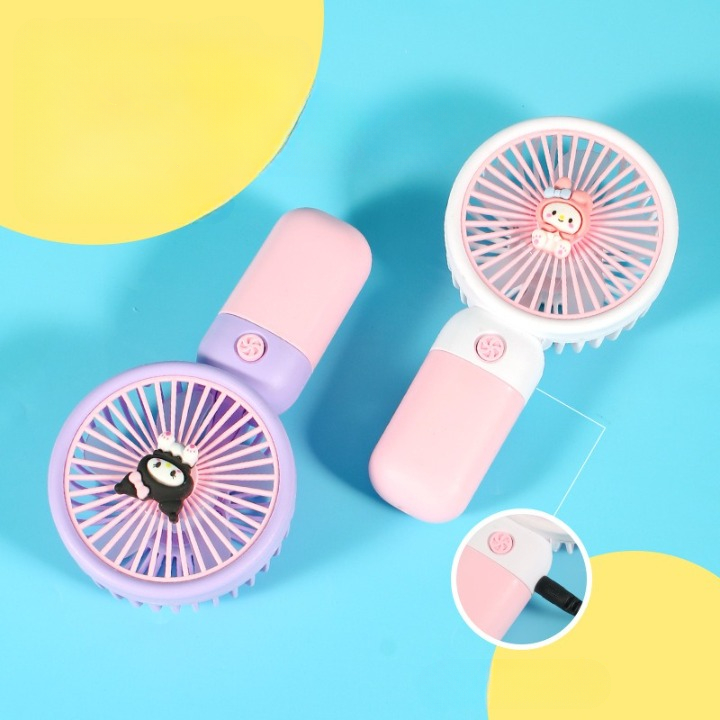 Quạt Mini Hoạt Hình Dễ Thương, Quạt Tích Điện, Quạt Sạc USB, Quạt Mini Cầm Tay Phong Cách Cute | BigBuy360 - bigbuy360.vn