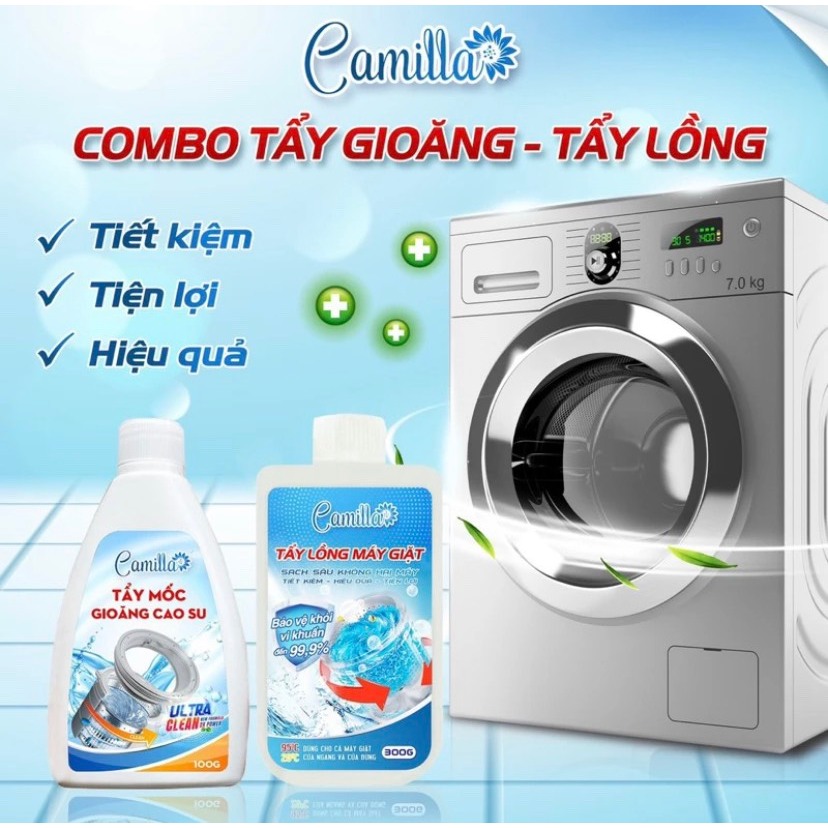Combo sấm sét tẩy lồng và tẩy mốc gioăng cao su Camilla