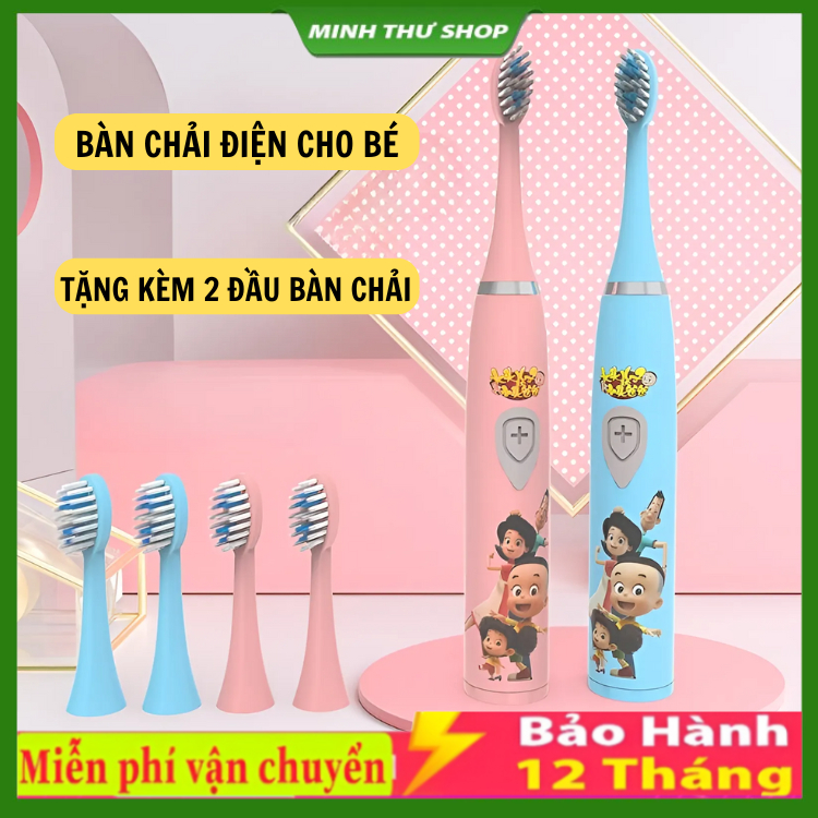 Bàn Chải Điện Cho Bé 5 Chế Độ Đa Năng Cao Cấp Lông Siêu Mềm Mịn Bàn Chải Đánh Răng Cho Bé Tự Động Làm Trắng Răng