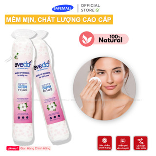  Combo 5 Gói  Gói 150 miếng  Bông Tẩy Trang Eveda 2 Mặt Công Nghệ Nhật Bản Siêu Mềm Mịn 100% Natural - SAFEMALL 