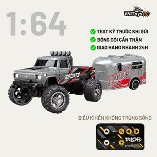 Xe Địa Hình Điều Khiển Từ Xa Mini 1/64 – Siêu Nhỏ, Giảm Xóc, Pin Sạc, Đèn LED – Ô Tô RC Drift Leo Dốc 4WD Cho Bé Trai