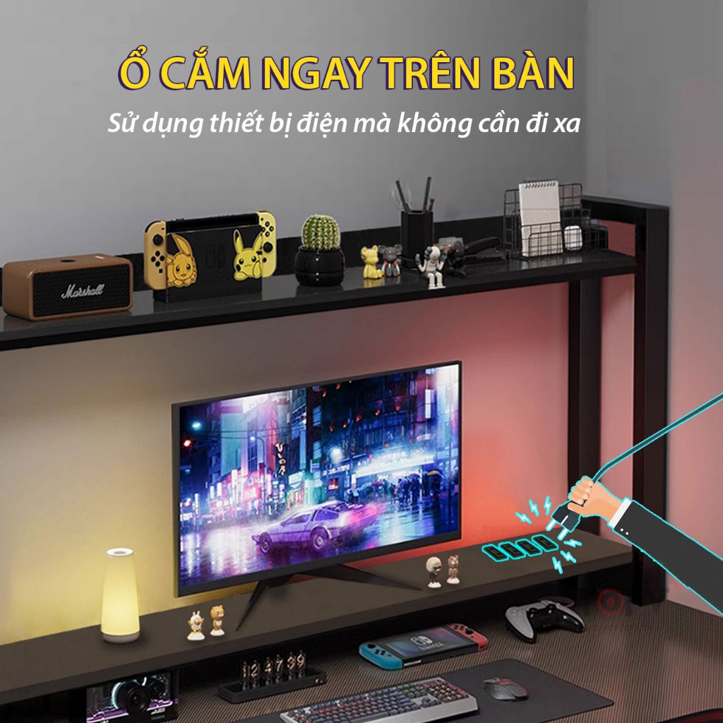 Kệ màn hình kiêm kệ để bàn làm việc giá sách decor để đồ 2 tầng gỗ nhỏ tủ trang trí bàn học trắng | BigBuy360 - bigbuy360.vn