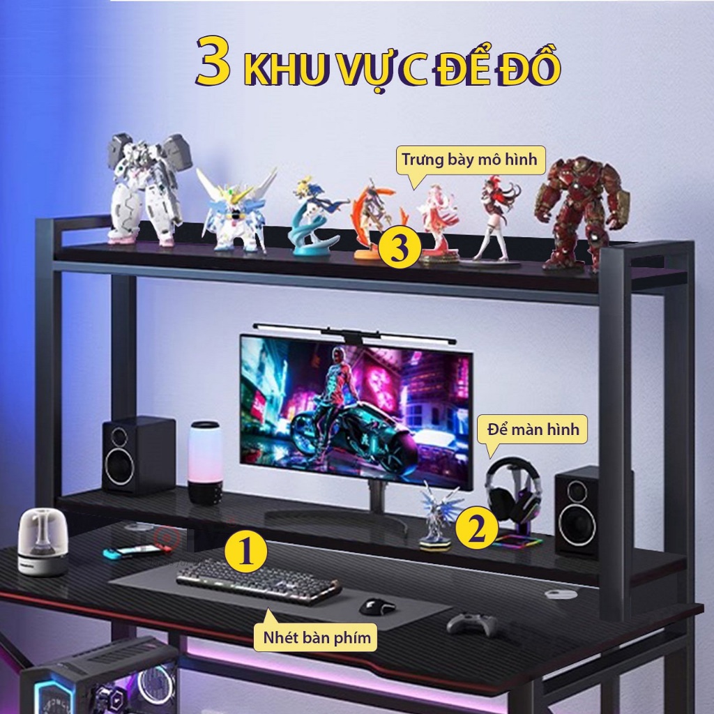 Kệ màn hình kiêm kệ để bàn làm việc giá sách decor để đồ 2 tầng gỗ nhỏ tủ trang trí bàn học trắng | BigBuy360 - bigbuy360.vn