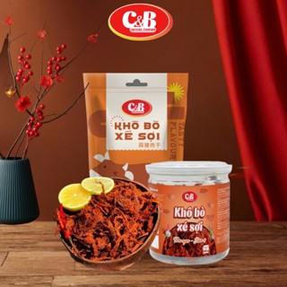 Khô Bò Xé Sợi C&B món ăn vặt hàng đầu, thức ăn khô tiện lợi cho mọi nhà GÓI 40G