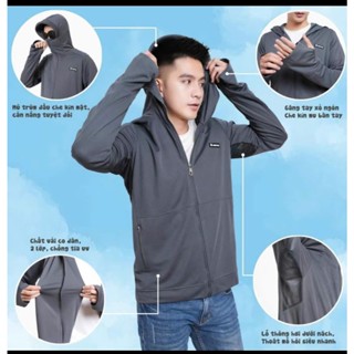  Áo Chống Nắng 2 lớp chất Mè dày dặn co dãn Ngăn ngừa tia UV tốt. Mẫu mới 2025 Menswear   45-85 kg   