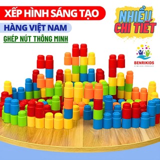  Đồ Chơi Xếp Hình Dạng Ghép Nút Benrikids Nhiều Chi Tiết Bằng Nhựa Nguyên Sinh An Toàn Cho Bé Sáng Tạo Phát Triển Tư Duy 