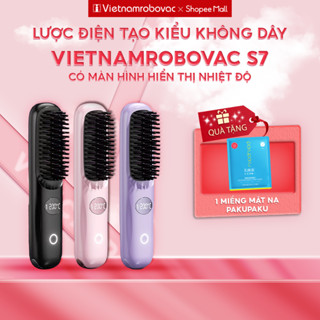 Lược Điện Mini Tạo Kiểu Không Dây Vietnamrobovac S7_Răng lược làm bằng gốm Ceramic_Chăm Sóc Tóc Mềm Mượt