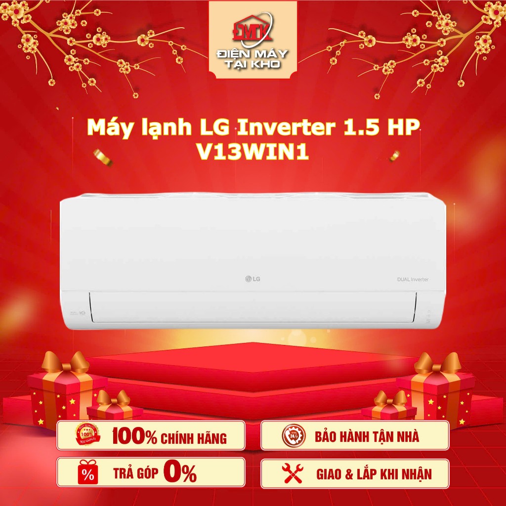 Máy lạnh LG Inverter 1.5 HP V13WIN1 – 12.000 BTU – Dual Inverter Jet Cool – Tiết kiệm điện LG