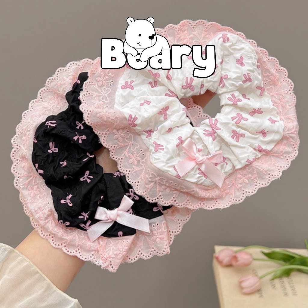 Dây Buộc Tóc Nơ Scrunchies Thiết Kế Ren Dây Buộc Tóc Scrunchies Buộc Đuôi Ngựa Phụ Kiện Tóc
