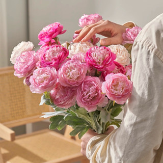 Hoa mao lương lá bạc cao cấp-loại 1- mẫu đơn thân lông-hoa giả trang trí r