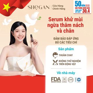 Serum Khử Mùi, Ngừa Thâm Nách & Chân SHeGAN 9ml - Dưỡng Trắng Vùng Da Dưới Cánh Tay, Ngăn Mùi Mồ hôi