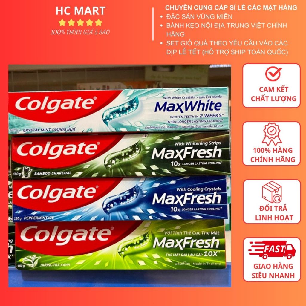 Kem Đánh Răng Colgate Max Fresh Đủ Các Vị 180g
