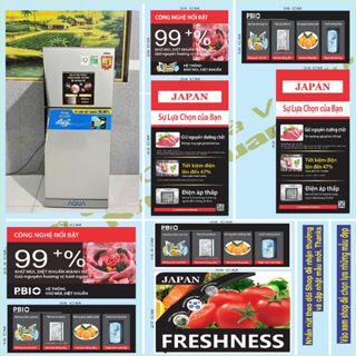 COMBO = 10tem. Dùng băng dính hai mặt,  Tem dán tủ lạnh lg, tem Tủ đông, tem máy giặt AQUA